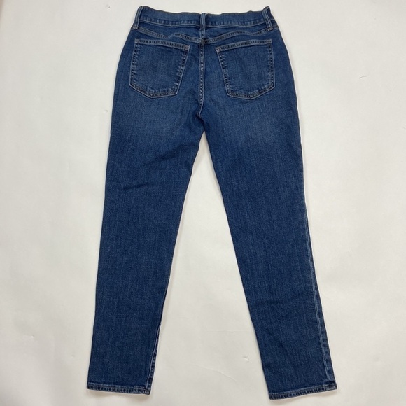 GAP Denim Girlfriend Dark Indigo Mid-Rise Tapered Leg Denim Jeans - Picture 12 of 14